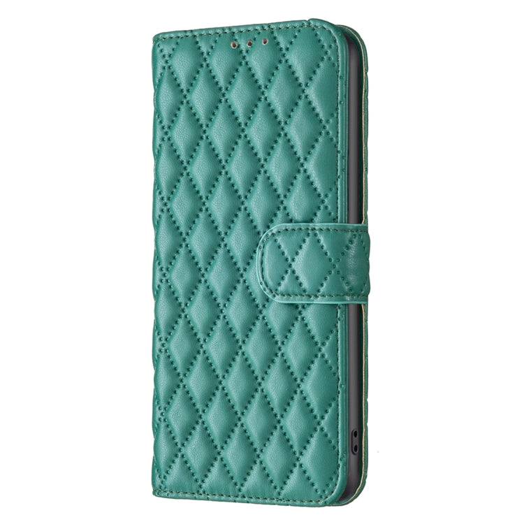 For Motorola Edge 50 Pro 5G Diamond Lattice Wallet Flip Leather Phone Case(Green) - Motorola Cases by buy2fix | Online Shopping UK | buy2fix