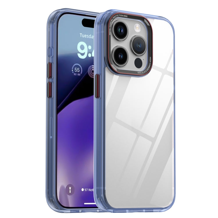 For iPhone 15 Pro Max iPAKY MG Series Transparent PC+TPU Phone Case(Transparent Blue) - iPhone 15 Pro Max Cases by iPAKY | Online Shopping UK | buy2fix