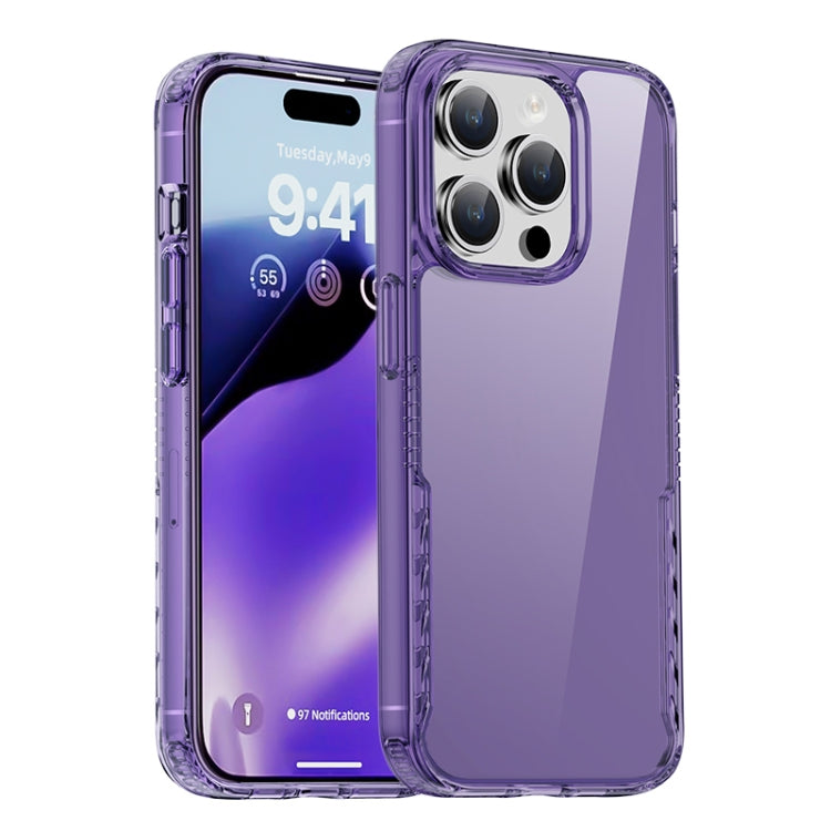 For iPhone 15 Pro Max iPAKY YG Series Transparent PC+TPU Phone Case(Transparent Purple) - iPhone 15 Pro Max Cases by iPAKY | Online Shopping UK | buy2fix