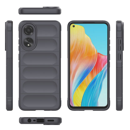 For OPPO A78 4G Global Magic Shield TPU + Flannel Phone Case(Dark Grey) - OPPO Cases by buy2fix | Online Shopping UK | buy2fix