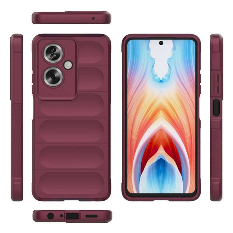 For OPPO A79 5G Global Magic Shield TPU + Flannel Phone Case(Wine Red) - OPPO Cases by buy2fix | Online Shopping UK | buy2fix