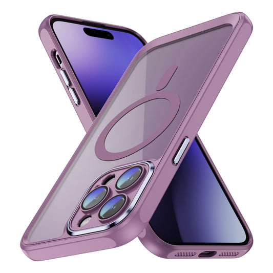 For iPhone 15 Pro Max MagSafe Magnetic PC + TPU Phone Case with Lens Film(Light Purple) - iPhone 15 Pro Max Cases by buy2fix | Online Shopping UK | buy2fix