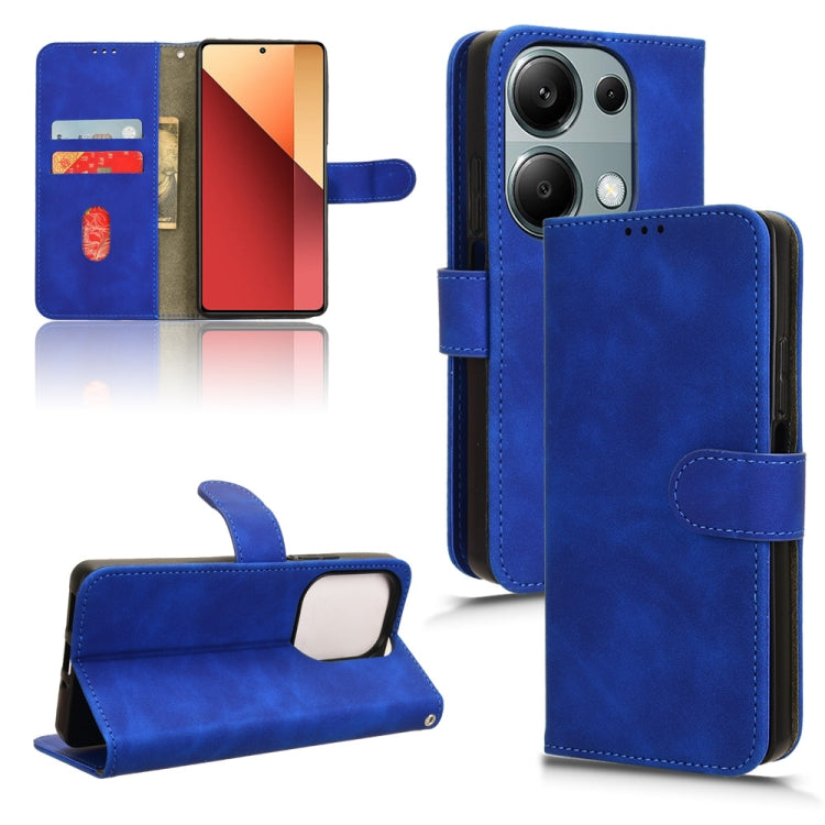For Xiaomi Redmi Note 13 Pro 4G Skin Feel Magnetic Flip Leather Phone Case(Blue) - Note 13 Pro Cases by buy2fix | Online Shopping UK | buy2fix