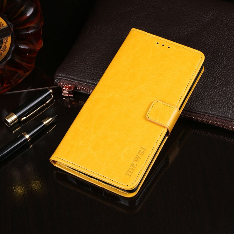 For Blackview A80 idewei Crazy Horse Texture Horizontal Flip Leather Case with Holder & Card Slots & Wallet(Yellow) - More Brand by idewei | Online Shopping UK | buy2fix