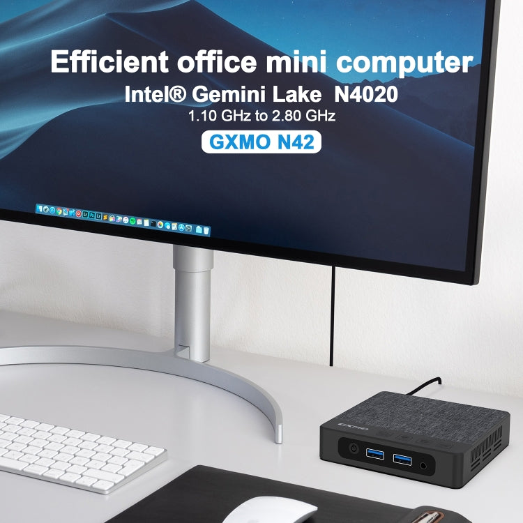 GXMO N42 Windows 11 Intel Gemini Lake N4000 Mini PC NVME SSD WiFi Mini Desktop Computer, Specification:6GB+64GB(Black) - Windows Mini PCs by GXMO | Online Shopping UK | buy2fix