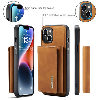 For iPhone 15 DG.MING M1 Series 3-Fold Multi Card Wallet Leather Phone Case(Brown) - iPhone 15 Cases by DG.MING | Online Shopping UK | buy2fix