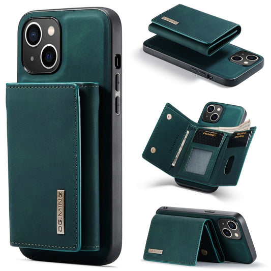 For iPhone 15 DG.MING M1 Series 3-Fold Multi Card Wallet Leather Phone Case(Green) - iPhone 15 Cases by DG.MING | Online Shopping UK | buy2fix