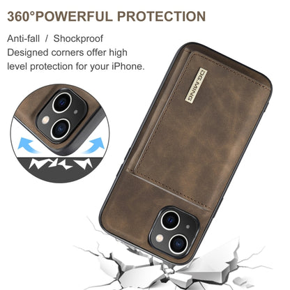 For iPhone 15 Plus DG.MING M1 Series 3-Fold Multi Card Wallet Leather Phone Case(Coffee) - iPhone 15 Plus Cases by DG.MING | Online Shopping UK | buy2fix