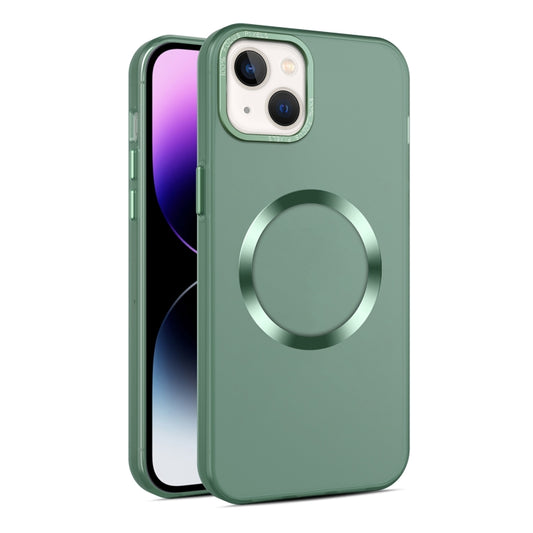 For iPhone 14 CD Texture MagSafe Frosted Translucent Phone Case(Green) - iPhone 14 Cases by buy2fix | Online Shopping UK | buy2fix