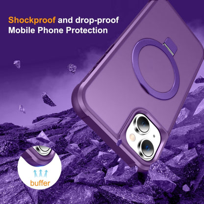 For iPhone 14 Plus MagSafe Magnetic Holder Phone Case(Purple) - iPhone 14 Plus Cases by buy2fix | Online Shopping UK | buy2fix