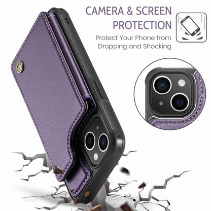 For iPhone 15 Plus CaseMe C22 Card Slots Holder RFID Anti-theft Phone Case(Purple) - iPhone 15 Plus Cases by CaseMe | Online Shopping UK | buy2fix