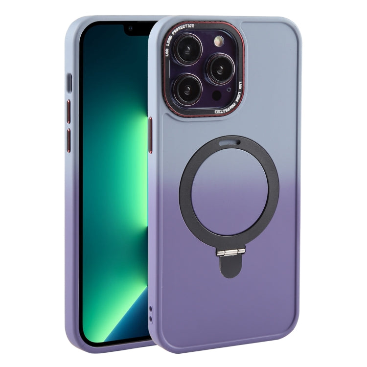 For iPhone 13 Pro Max Gradient MagSafe Holder Liquid TPU Hybrid PC Phone Case(Blue Purple) - iPhone 13 Pro Max Cases by buy2fix | Online Shopping UK | buy2fix