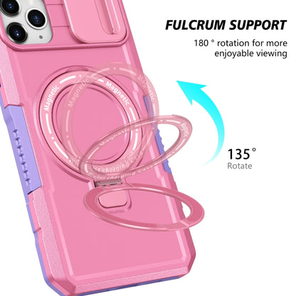 For iPhone 11 Pro Max Sliding Camshield Magsafe Holder TPU Hybrid PC Phone Case(Purple Pink) - iPhone 11 Pro Max Cases by buy2fix | Online Shopping UK | buy2fix