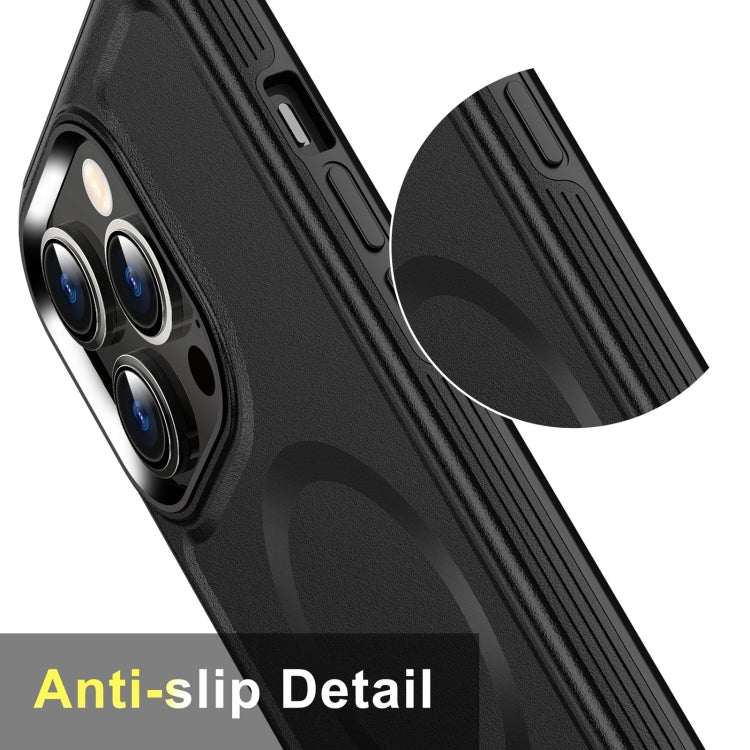 For iPhone 13 Pro Max Shield Armor MagSafe TPU Hybrid PC Phone Case(Black) - iPhone 13 Pro Max Cases by buy2fix | Online Shopping UK | buy2fix