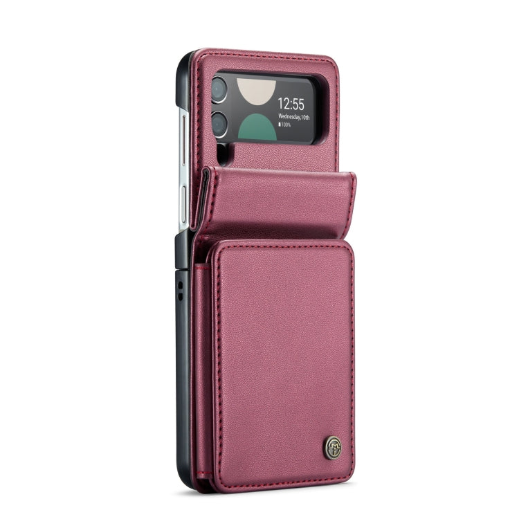 For Samsung Galaxy Z Flip3 5G CaseMe C22 PC+TPU Business Style RFID Anti-theft Leather Phone Case(Wine Red) - Galaxy Phone Cases by CaseMe | Online Shopping UK | buy2fix