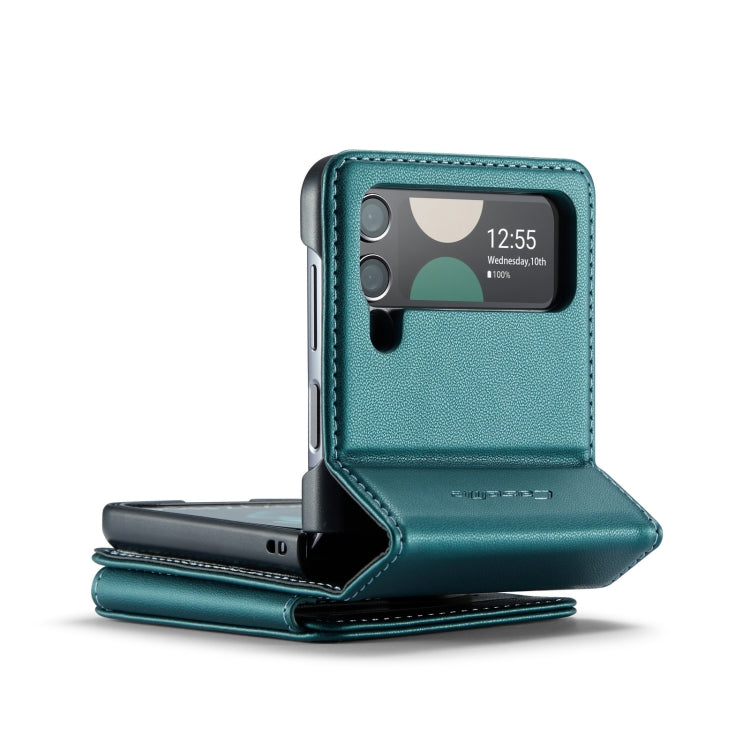 For Samsung Galaxy Z Flip3 5G CaseMe C22 PC+TPU Business Style RFID Anti-theft Leather Phone Case(Blue Green) - Galaxy Phone Cases by CaseMe | Online Shopping UK | buy2fix