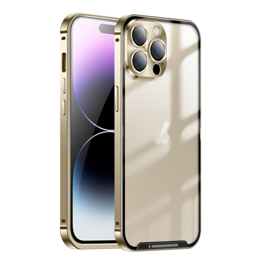 For iPhone 16 Pro Max Frosted Metal Phone Case(Gold) - iPhone 16 Pro Max Cases by buy2fix | Online Shopping UK | buy2fix