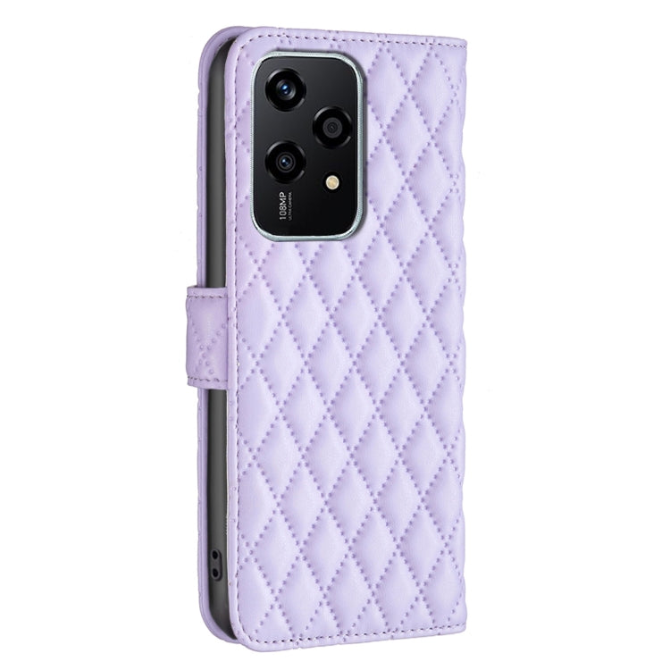 For Honor 200 Lite Global Diamond Lattice Wallet Flip Leather Phone Case(Purple) - Honor Cases by buy2fix | Online Shopping UK | buy2fix