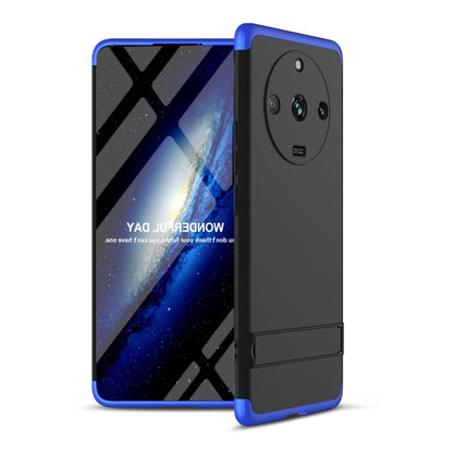 For Realme 11 Pro / 11 Pro+ GKK Three Stage Splicing Full Coverage PC Phone Case with Stand(Black Blue) - Realme Cases by GKK | Online Shopping UK | buy2fix