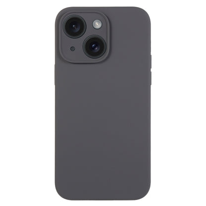 For iPhone 15 Pure Color Liquid Silicone Fine Pore Phone Case(Charcoal Black) - iPhone 15 Cases by buy2fix | Online Shopping UK | buy2fix