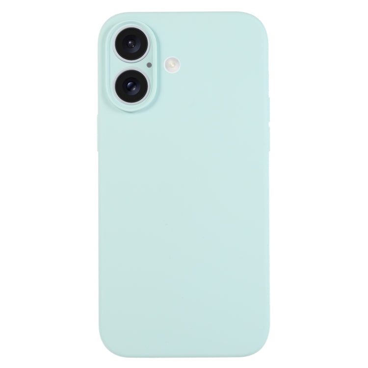 For iPhone 16 Pure Color Liquid Silicone Fine Pore Phone Case(Turquoise) - iPhone 16 Cases by buy2fix | Online Shopping UK | buy2fix