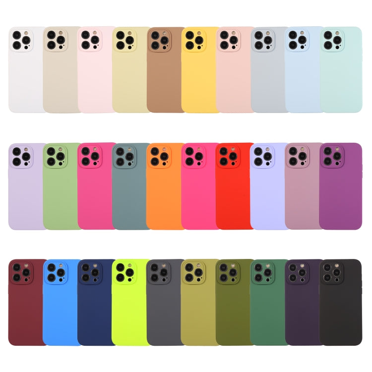 For iPhone 12 Pro Pure Color Liquid Silicone Fine Pore Phone Case(Antique White) - iPhone 12 / 12 Pro Cases by buy2fix | Online Shopping UK | buy2fix