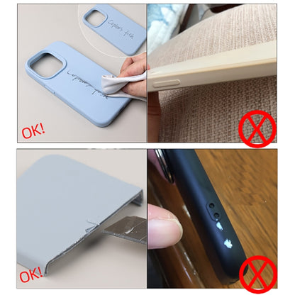 For iPhone 13 Pro Pure Color Liquid Silicone Fine Pore Phone Case(Grey Blue) - iPhone 13 Pro Cases by buy2fix | Online Shopping UK | buy2fix