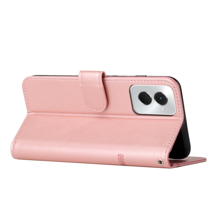 For Motorola Moto G Power 2024 Stitching Calf Texture Buckle Leather Phone Case(Rose Gold) - Motorola Cases by buy2fix | Online Shopping UK | buy2fix