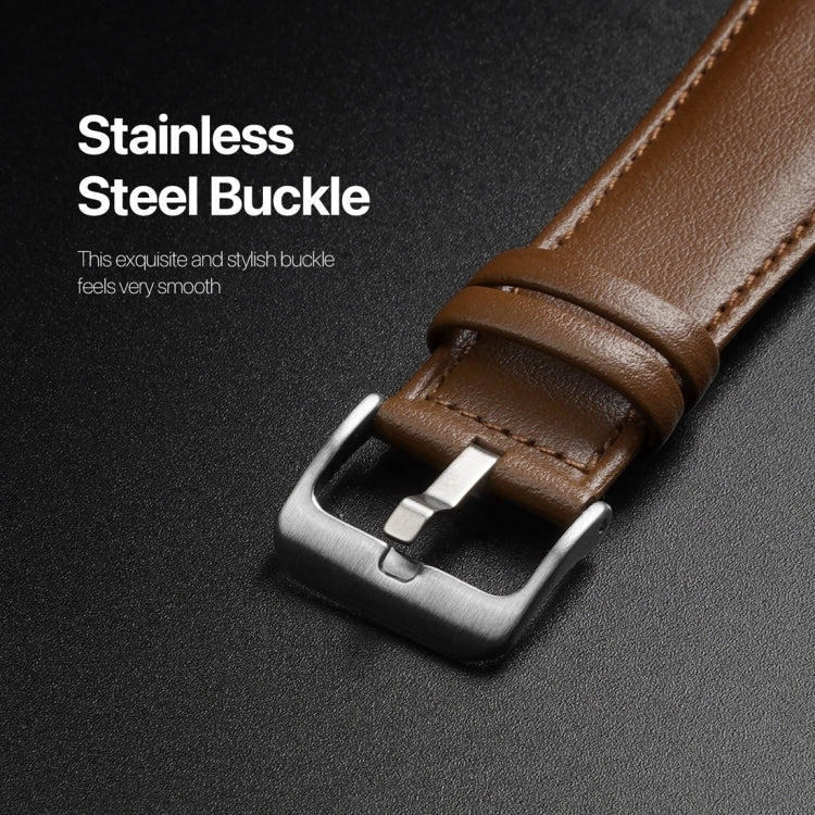 For Apple Watch SE 40mm DUX DUCIS YS Series Genuine Leather Watch Band(Brown) - Watch Bands by DUX DUCIS | Online Shopping UK | buy2fix