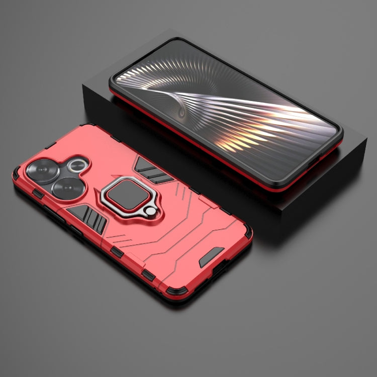 For Xiaomi Redmi Turbo 3 Shockproof PC + TPU Holder Phone Case(Red) - Xiaomi Cases by buy2fix | Online Shopping UK | buy2fix