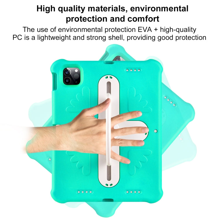 For iPad Air 11 2024 Shield 360 Rotation Handle EVA Shockproof PC Tablet Case(Mint Green Beige) - iPad Air 11 2024 Cases by buy2fix | Online Shopping UK | buy2fix