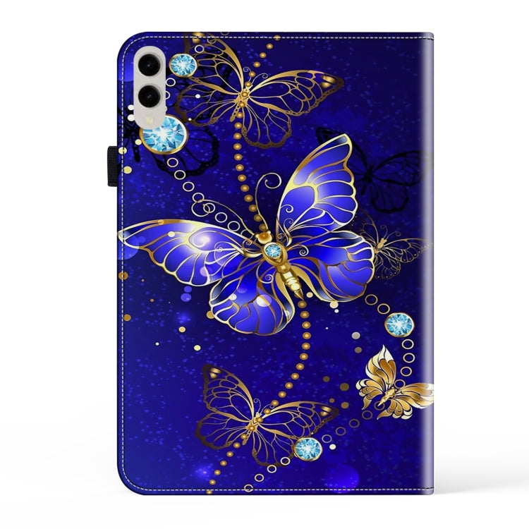 For Samsung Galaxy Tab S9 Ultra Crystal Texture Painted Leather Tablet Case(Diamond Butterflies) - Galaxy Tab S9 Ultra Cases by buy2fix | Online Shopping UK | buy2fix