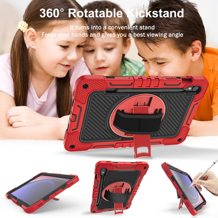 For Samsung Galaxy Tab S9 360 Degree Rotation PC Contrast Silicone Tablet Case(Red + Black) - Galaxy Tab S9 Cases by buy2fix | Online Shopping UK | buy2fix