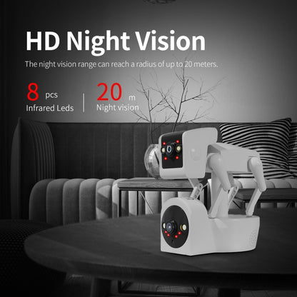 ESCAM PT212 4MP Dual Lens Robot Dog WiFi Camera Supports Cloud Storage/Two-way Audio/Night Vision, Specification:US Plug - Wireless Camera by ESCAM | Online Shopping UK | buy2fix