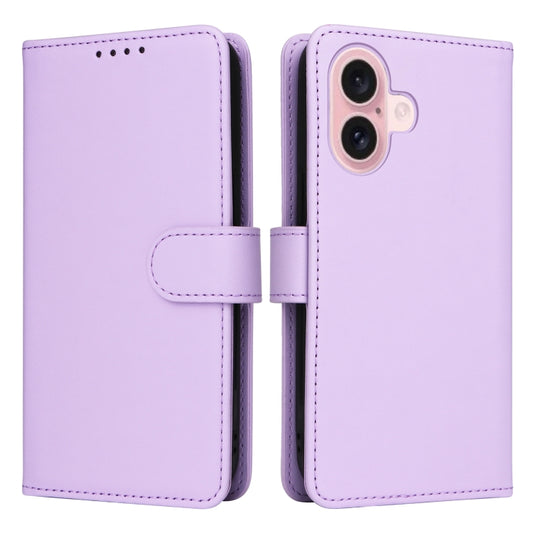 For iPhone 16 Plus BETOPNICE BN-005 2 in 1 Detachable Imitate Genuine Leather Phone Case(Light Purple) - iPhone 16 Plus Cases by BETOPNICE | Online Shopping UK | buy2fix