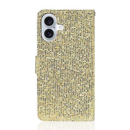 For iPhone 16 Plus Glitter Powder Filp Leather Phone Case(Gold) - iPhone 16 Plus Cases by buy2fix | Online Shopping UK | buy2fix