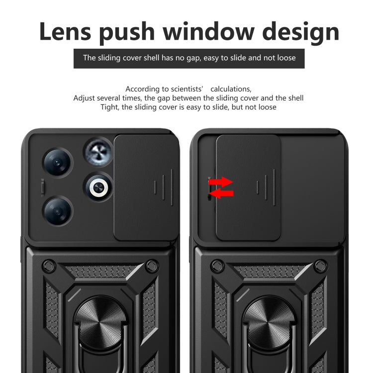 For Infinix Smart 8 Plus / 8 Pro Sliding Camera Cover Design TPU+PC Phone Case(Black) - Infinix Cases by buy2fix | Online Shopping UK | buy2fix