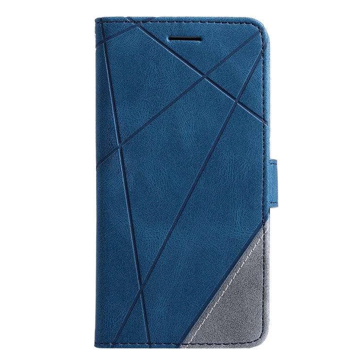 For iPhone 16 Pro Max Skin Feel Splicing Leather Phone Case(Blue) - iPhone 16 Pro Max Cases by buy2fix | Online Shopping UK | buy2fix