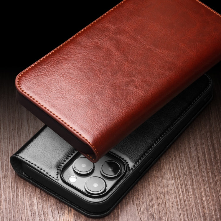 For iPhone 16 Plus QIALINO Classic Genuine Leather Phone Case(Brown) - iPhone 16 Plus Cases by QIALINO | Online Shopping UK | buy2fix