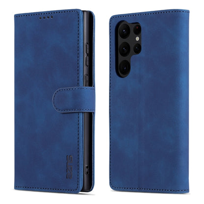 For Samsung Galaxy S24 Ultra 5G AZNS Skin Feel Calf Texture Flip Leather Phone Case(Blue) - Galaxy S24 Ultra 5G Cases by AZNS | Online Shopping UK | buy2fix