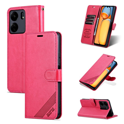 For Xiaomi Poco C65/Redmi 13C AZNS Sheepskin Texture Flip Leather Phone Case(Red) - 13C Cases by AZNS | Online Shopping UK | buy2fix