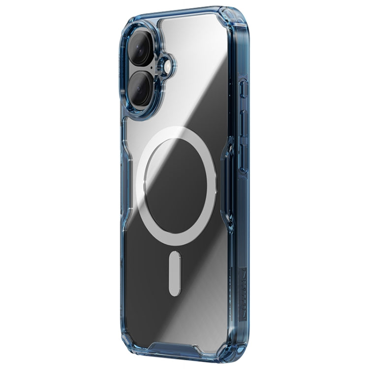 For iPhone 16 Plus NILLKIN Ultra Clear Magsafe PC + TPU Phone Case(Blue) - iPhone 16 Plus Cases by NILLKIN | Online Shopping UK | buy2fix