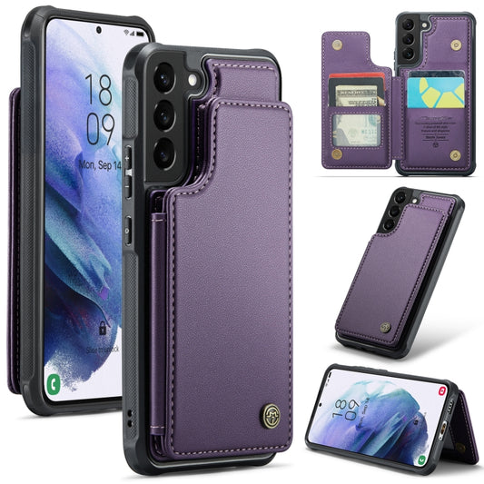 For Samsung Galaxy S21 5G CaseMe C22 Card Slots Holder RFID Anti-theft Phone Case(Purple) - Galaxy S21 5G Cases by CaseMe | Online Shopping UK | buy2fix