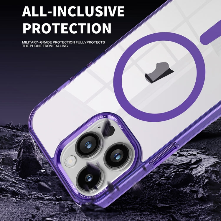 For iPhone 14 Pro Max Ice Color Magnetic Series PC + Acrylic Magsafe Phone Case(Purple) - iPhone 14 Pro Max Cases by buy2fix | Online Shopping UK | buy2fix