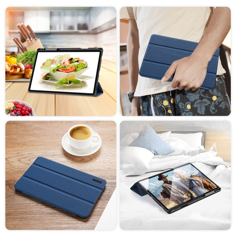 For Samsung Galaxy Tab S10+ DUX DUCIS Domo Series Magnetic Flip Leather Tablet Case(Blue) - Tab S10+ Cases by DUX DUCIS | Online Shopping UK | buy2fix