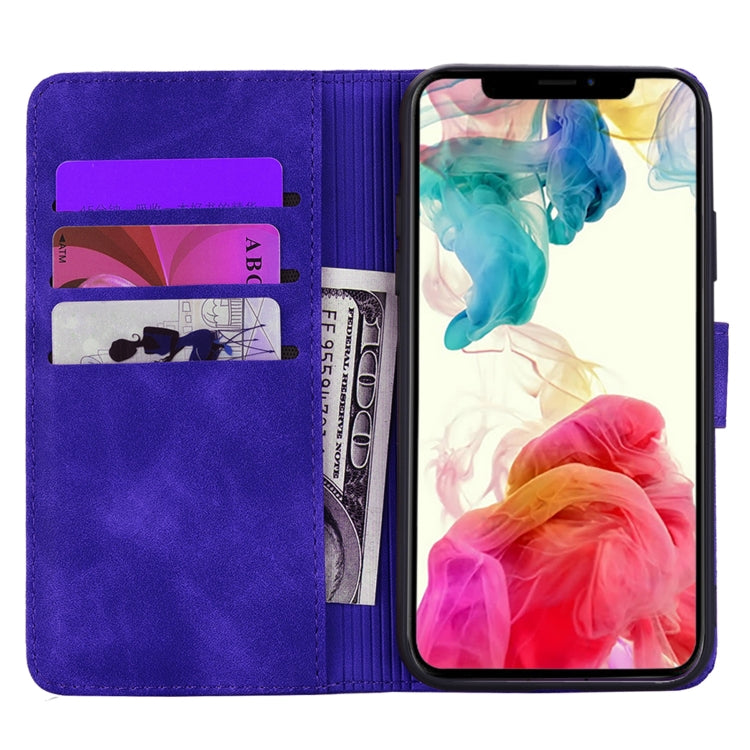 For iPhone 16 Pro Max Mandala Embossed Dual-Fold Calf Leather Phone Case(Purple) - iPhone 16 Pro Max Cases by buy2fix | Online Shopping UK | buy2fix