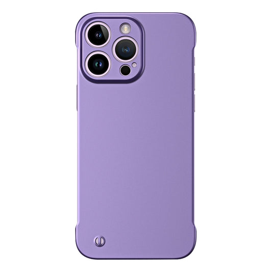 For iPhone 14 Pro Frameless Metallic Paint Hybrid PC Phone Case(Deep Purple) - iPhone 14 Pro Cases by buy2fix | Online Shopping UK | buy2fix