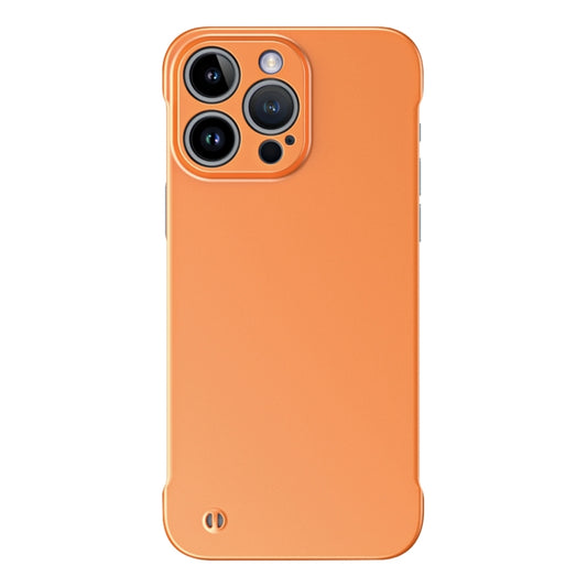 For iPhone 14 Pro Max Frameless Metallic Paint Hybrid PC Phone Case(Orange) - iPhone 14 Pro Max Cases by buy2fix | Online Shopping UK | buy2fix