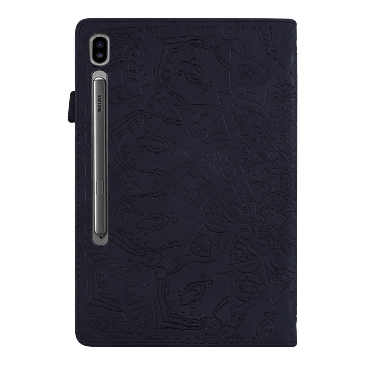 For Samsung Galaxy Tab S9 FE Calf Texture Embossed Leather Tablet Case(Black) - Galaxy Tab S9 FE by buy2fix | Online Shopping UK | buy2fix