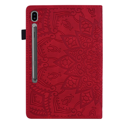 For Samsung Galaxy Tab S9 Ultra Calf Texture Embossed Leather Tablet Case(Red) - Galaxy Tab S9 Ultra Cases by buy2fix | Online Shopping UK | buy2fix